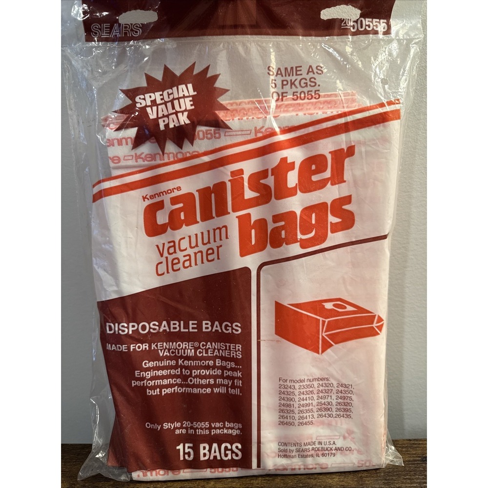 VTG Sears 15‎ NEW Kenmore Canister Vacuum Cleaner Bags Style 20-5044
